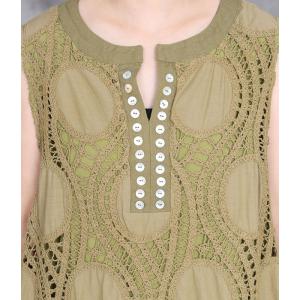 Hollow Out Half Button Fly Boho Sundress
