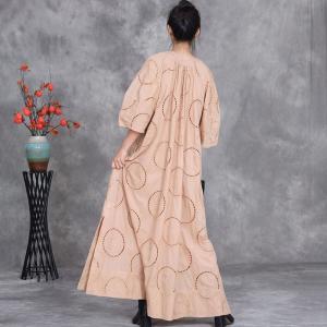 Hem Slits Embroidery Plus Size Boho Dress and Camisole