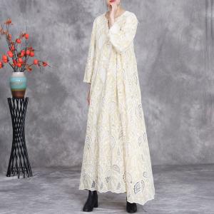 Resort Style Embroidery Maxi Boho Wedding Guest Dress