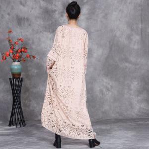 Beach Chic Lace Embroidery Maxi Boho Summer Dress