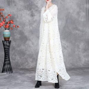 Beach Chic Lace Embroidery Maxi Boho Summer Dress