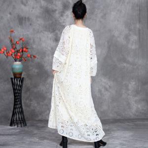 Beach Chic Lace Embroidery Maxi Boho Summer Dress
