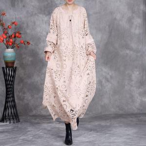 Beach Chic Lace Embroidery Maxi Boho Summer Dress