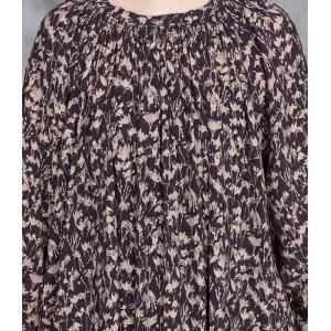 Senior Women Long Sleeves Loose Floral Dress