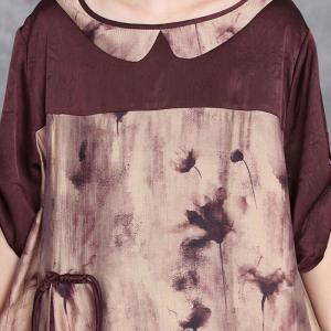 Elegant Cozy Tassel Peter Pan Collar Silk Dress