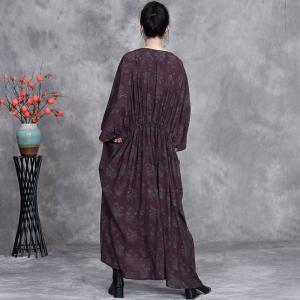 Colorful Belt V-Neck Plus Size Modest Dress