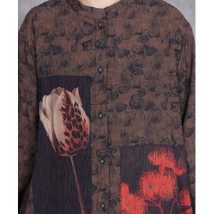 Tulip Patterned Silky Tunic with Wide Leg Pants Sets