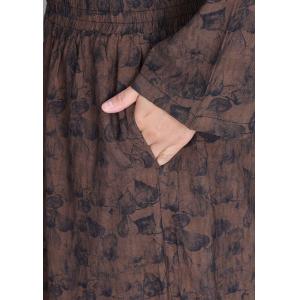 Tulip Patterned Silky Tunic with Wide Leg Pants Sets