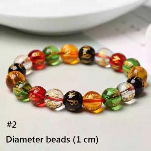 Six-Syllable Mantra Bracelet with Obsidian Beads