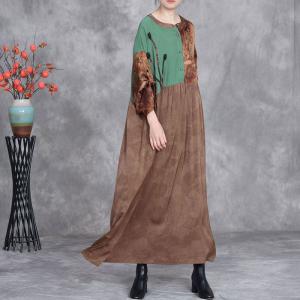 3D Applique High Waist Loose Silk Shift Dress