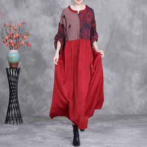 3D Applique High Waist Loose Silk Shift Dress