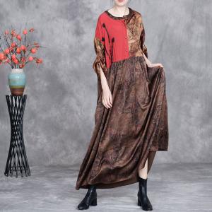 3D Applique High Waist Loose Silk Shift Dress