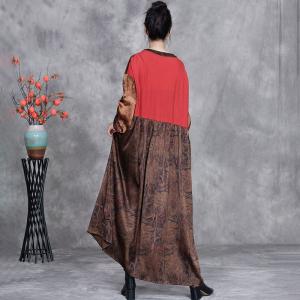 3D Applique High Waist Loose Silk Shift Dress