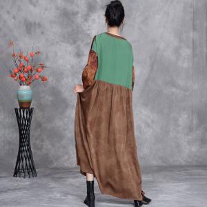 3D Applique High Waist Loose Silk Shift Dress
