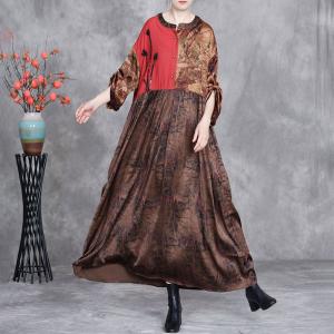 3D Applique High Waist Loose Silk Shift Dress