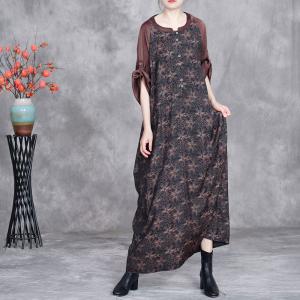 Over40 Style Elegant Printed Modest Church Dress