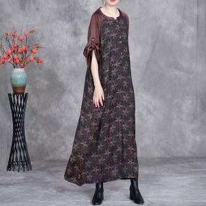 Over40 Style Elegant Printed Modest Church Dress