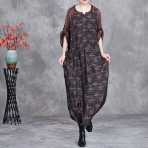 Over40 Style Elegant Printed Modest Church Dress