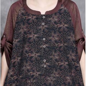 Over40 Style Elegant Printed Modest Church Dress