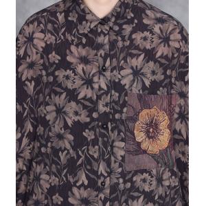 Patched Pocket Printed Tunic Cardigan with Wide Leg Pants