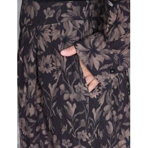 Patched Pocket Printed Tunic Cardigan with Wide Leg Pants