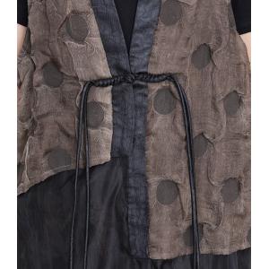 Tassel Pankou Silky Pleated Vest with Baggy Harem Pants