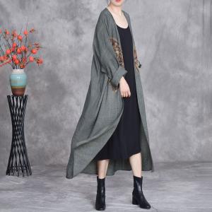 Butterfly Pattern Silky Midi Cardigan