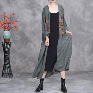 Butterfly Pattern Silky Midi Cardigan