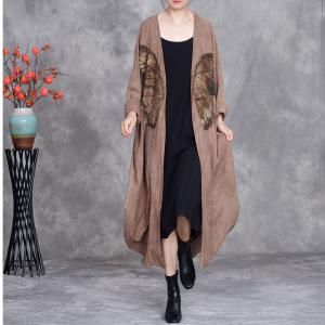Butterfly Pattern Silky Midi Cardigan