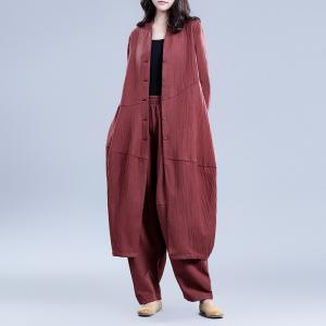 Mid-Length Linen Cocoon Cardigan