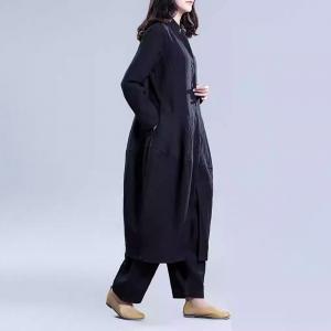 Mid-Length Linen Cocoon Cardigan