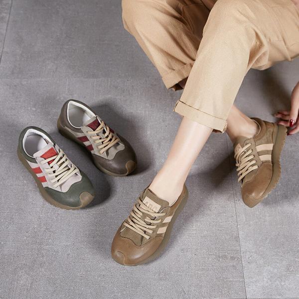 Sports Style Leather Casual Dad Sneakers