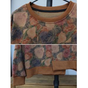 Rose Patterns Cotton Oversized Sweatshirt