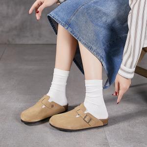 Suede Leather Unisex Cozy Flat Clogs