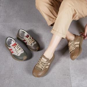 Sports Style Leather Casual Dad Sneakers