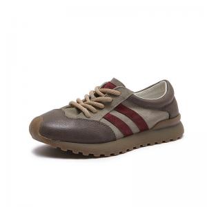 Sports Style Leather Casual Dad Sneakers
