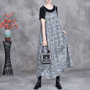 Folk Patterned Loose Summer Slip Dress
