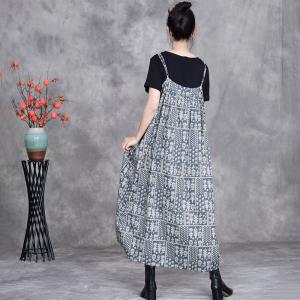 Folk Patterned Loose Summer Slip Dress