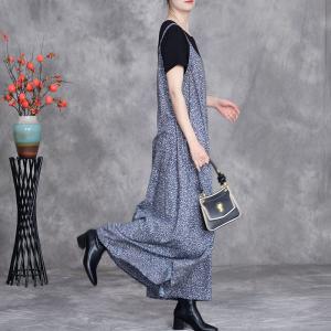 Summer Beach Floral Blue Slip Dress