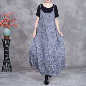 Summer Beach Floral Blue Slip Dress