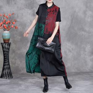 Fringed Pankou Ethnic Jacquard Sleeveless Qipao Dress