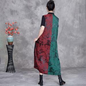 Fringed Pankou Ethnic Jacquard Sleeveless Qipao Dress