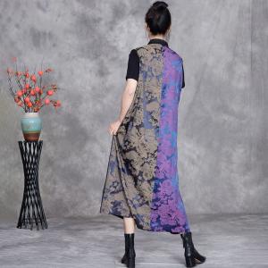 Fringed Pankou Ethnic Jacquard Sleeveless Qipao Dress
