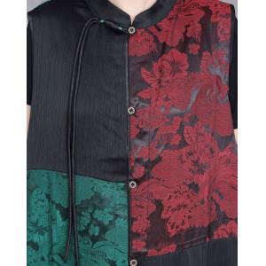 Fringed Pankou Ethnic Jacquard Sleeveless Qipao Dress