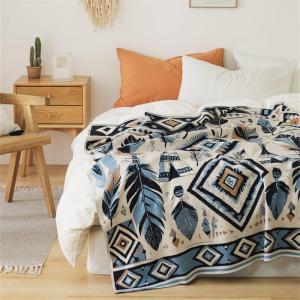 Boho Chic Blue Patterned Office Blanket