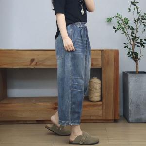 90s Fashion Pleated High Rise Ankle Jeans