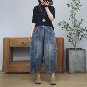 90s Fashion Pleated High Rise Ankle Jeans