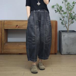 90s Fashion Pleated High Rise Ankle Jeans