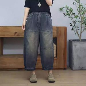 Baggy-Fit High Rise Gardening Jeans for Women