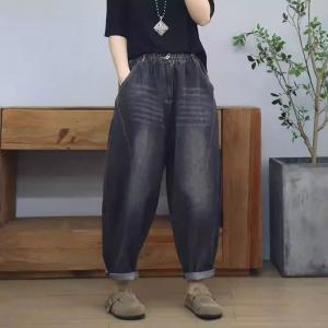 High Waist Comfy Stone Wash Mom Jeans